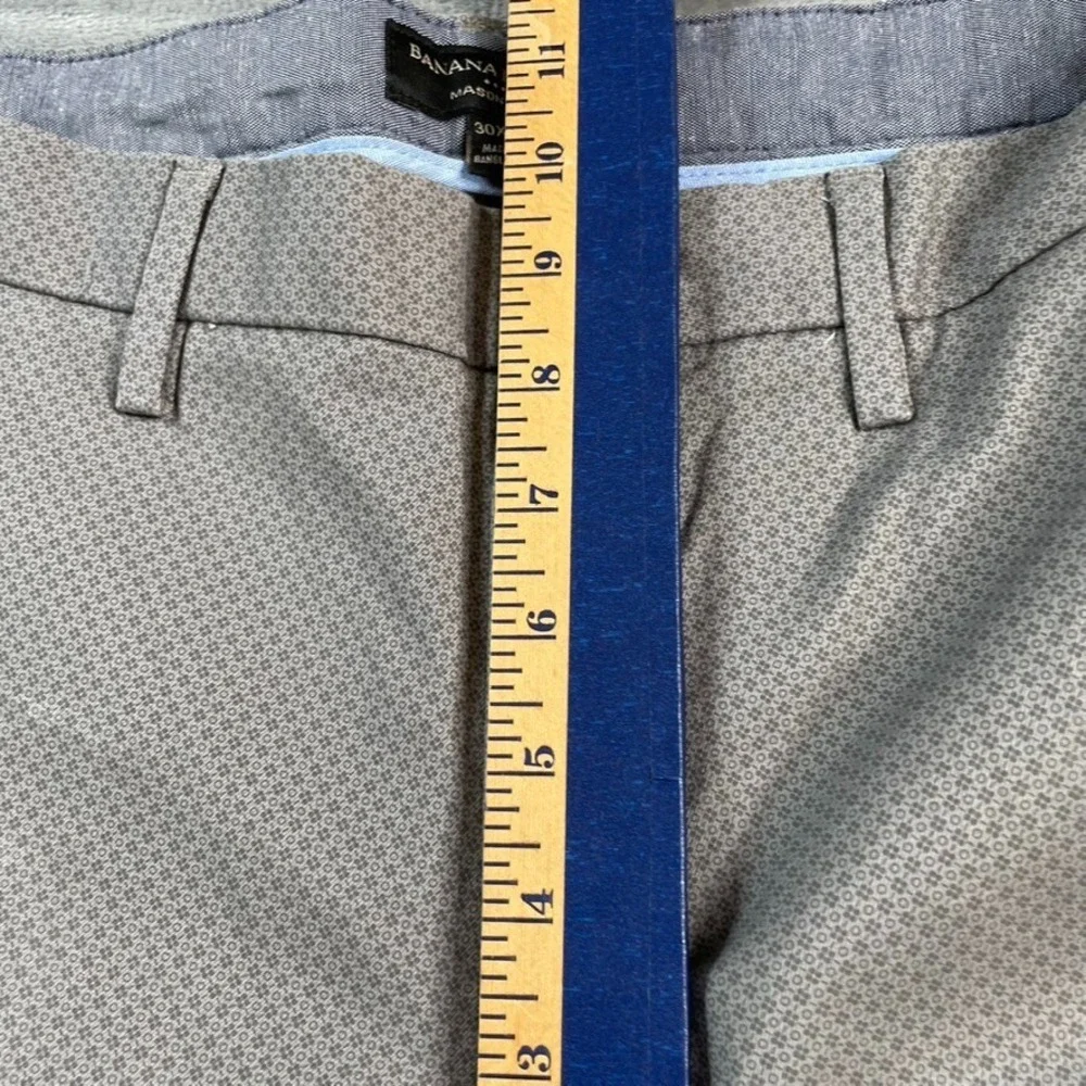 Banana Republic Mason Chino Pant 31x29 Paris Gray MicroPrint Cotton Stretch-READ